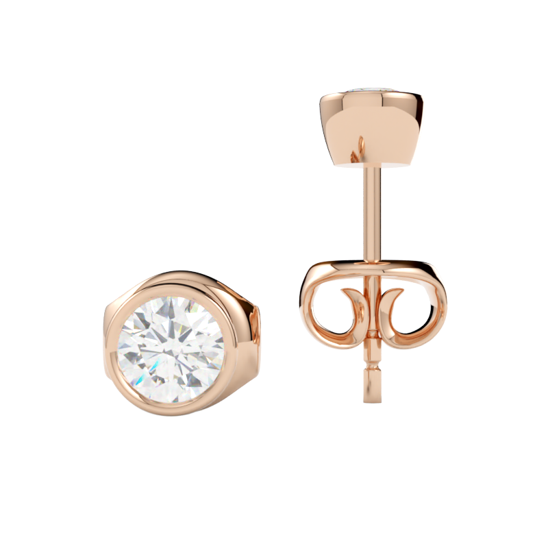 kolczyki z naturalnymi diamentami w różowym złocie